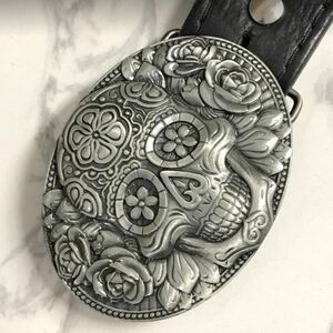 New Sugar skull Dia los Muertos skull belt buckle